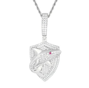 TUHE Unisex High Quality VVS1 Moissanite Iced Out Shark Pendant 18k electroplating For Men Women Hip Hop Jewelry Gift