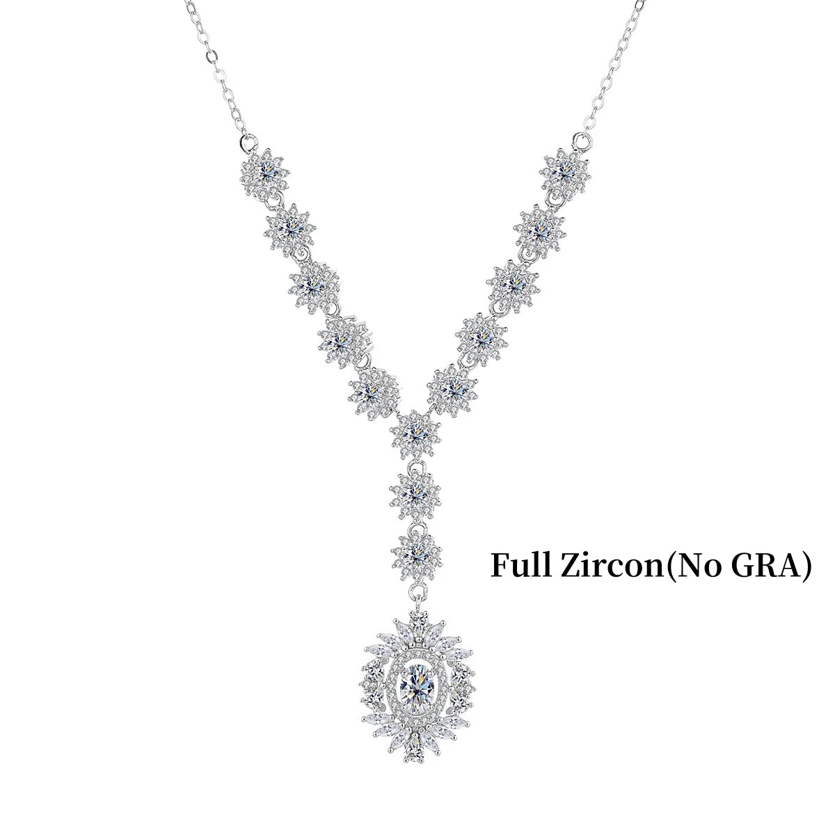 NKHOG 5*7mm Moissanite Necklace Pendants For Women 925 Sterling Silver Flower Design Luxury Wedding Chain Gifts Fine Jewelry GRA