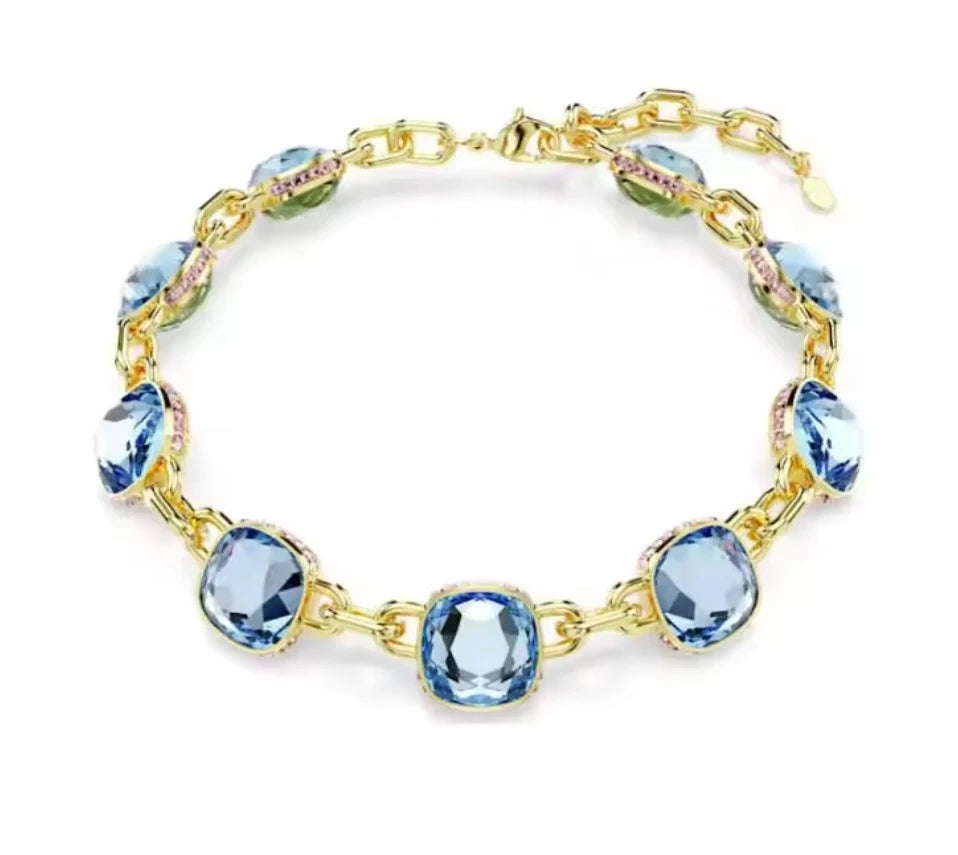 2025 New Hot Selling High-end Design Necklace Pendant Earrings Bracelet Jewelry Set Dopamine Color Scheme Simple and Generous