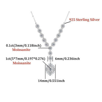NKHOG 5*7mm Moissanite Necklace Pendants For Women 925 Sterling Silver Flower Design Luxury Wedding Chain Gifts Fine Jewelry GRA